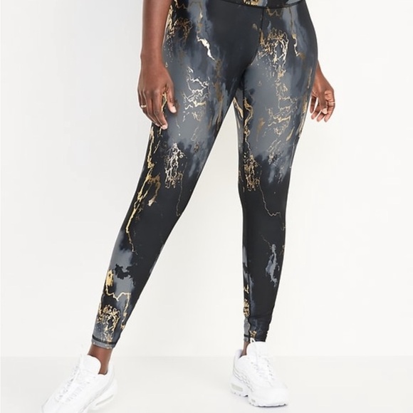 Old Navy Active Extra High Waisted Marble PowerSoft Leggings Size Large Petite - Picture 1 of 8